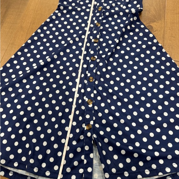 Blue Polka-dot Sundress with Button Front - Picture 11 of 12